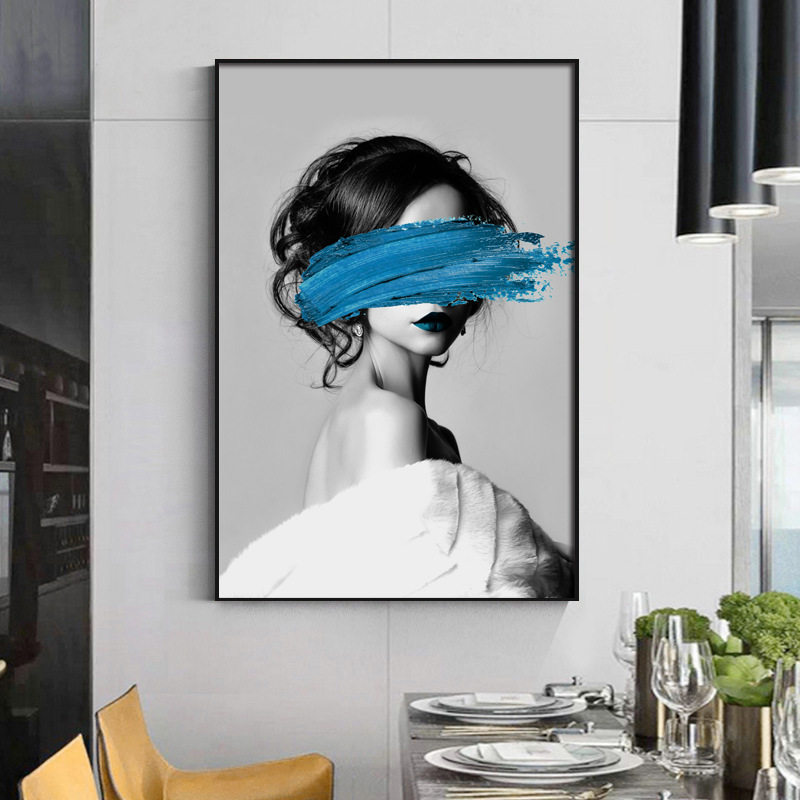 轻奢美女玄关十字绣2026新款客厅简约现代卡通人物自己绣手工刺绣
