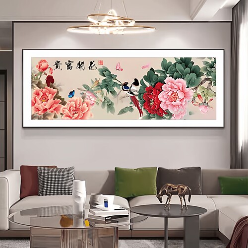 花开富贵十字绣2026新款线绣客厅卧室床头画牡丹花鸟自己绣手工画
