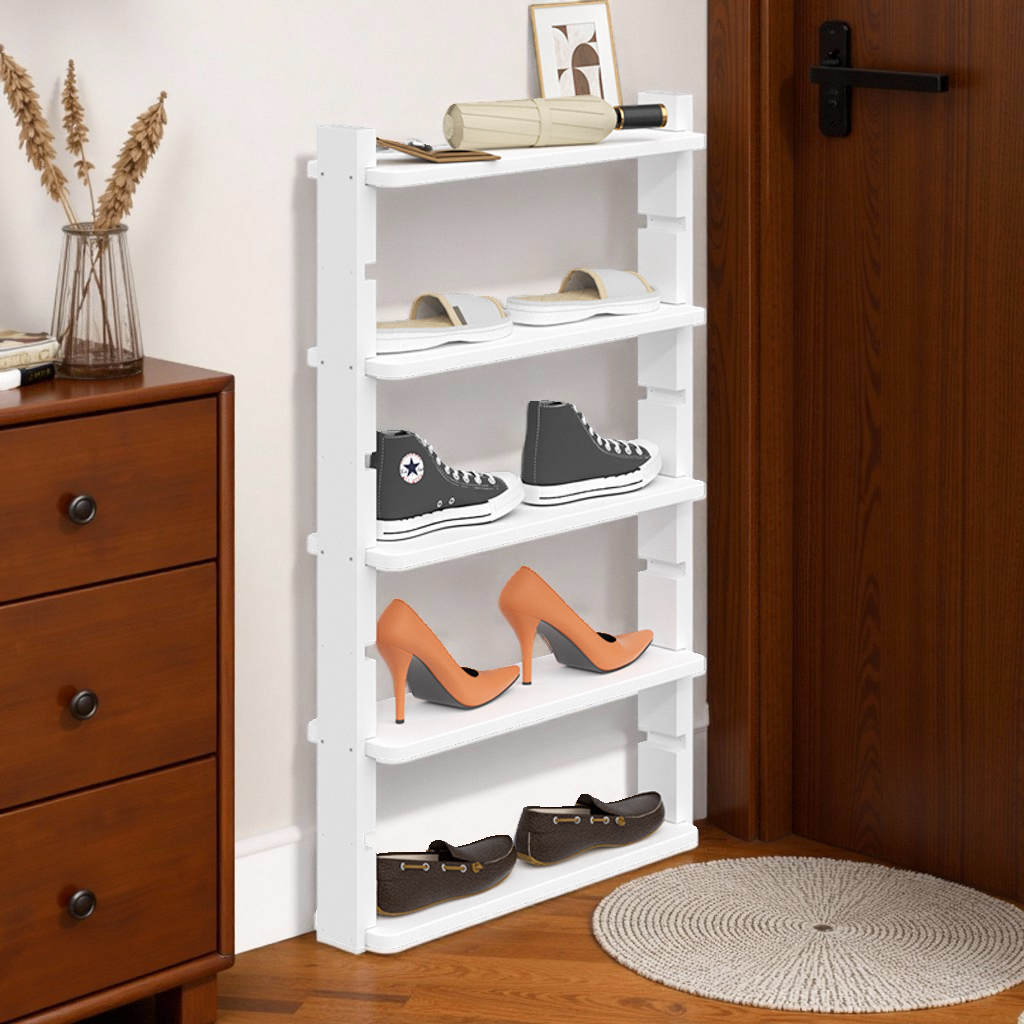 立柱款多层窄鞋架收纳柜