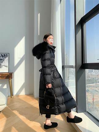 羽绒服女款2025年新款中长款白鸭绒时尚洋气长款显瘦冬季加厚外套