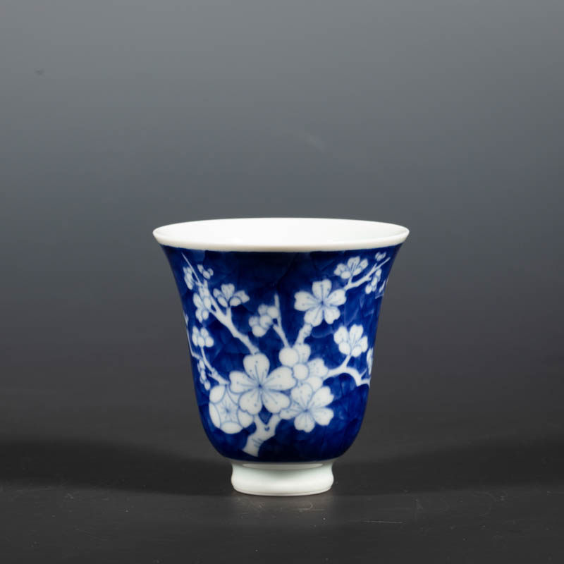 晓芳窑手冲咖啡杯 青花冰梅纹 仰钟杯 主人杯 茶杯单杯110ml