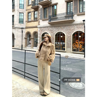 日本offcat老钱风环保皮草短款外套女冬季加厚保暖立领高级感毛毛