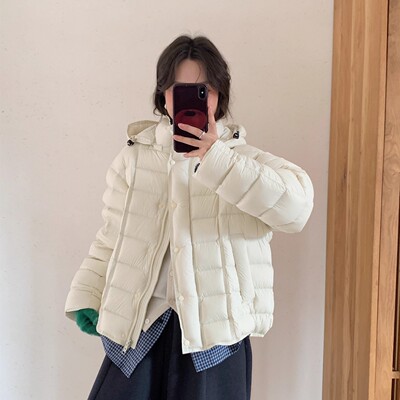 日本OFFCAT排骨羽绒服女短款25新款云朵韩版时尚90白鸭绒冬季外套
