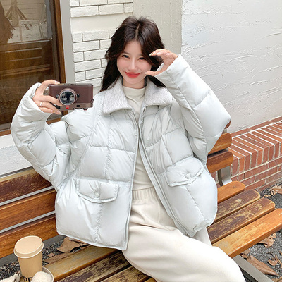 日本offcat浅蓝色小个子羽绒服女2025冬新款巨好看的韩版宽松洋气