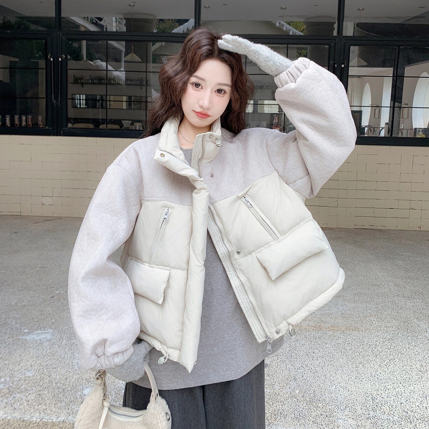 日本OFFCAT羽绒服女2025冬新款小个子短款90白鸭绒洋气加厚外套