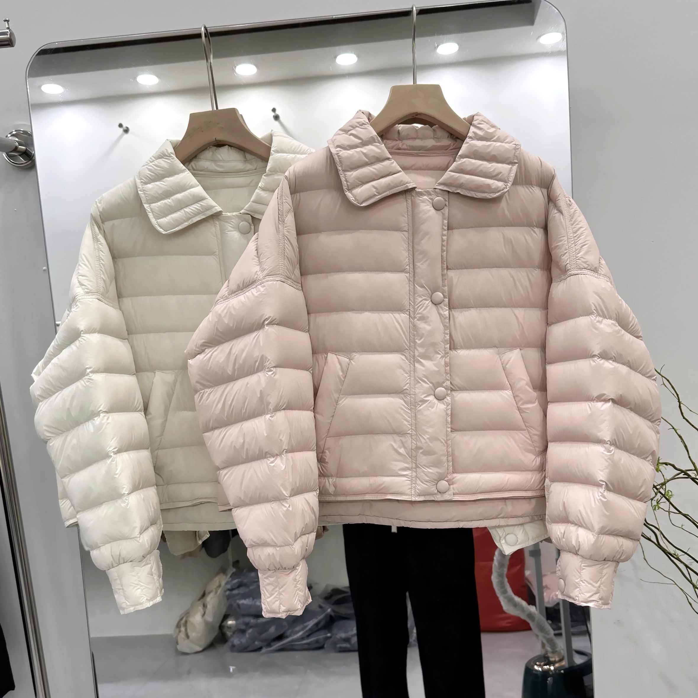 日本OFFCAT轻薄羽绒服女款白色2025新款冬短款超好看薄款宽松外套