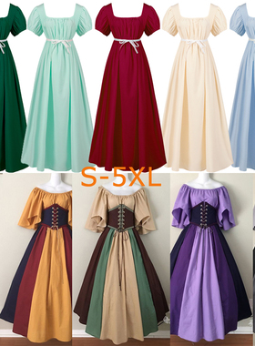 万圣节新款欧美维多利亚中世纪复古宫廷女高腰舞会裙cosplay礼服