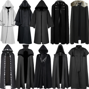 万圣圣诞节派对中世纪复古披风魔法师带帽巫师剧本杀星球死神斗篷