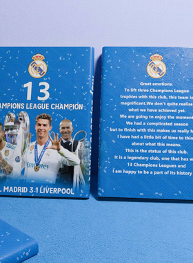 皇马20172018欧冠冠军纪念笔记本手账A5周边学生记事男友生日礼物