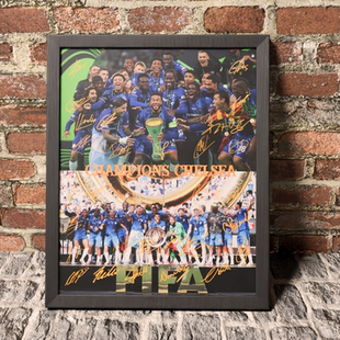 2025切尔西世俱杯欧联杯双冠王木质装饰相框照片墙桌挂框摆件壁画