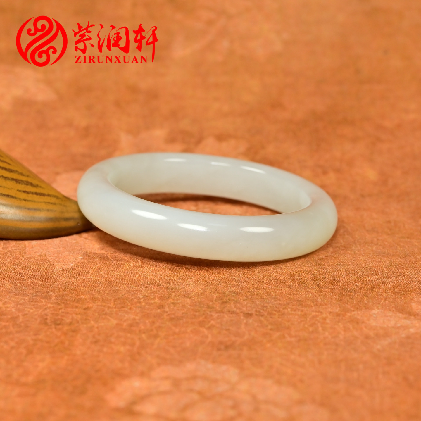 紫润轩和田玉白玉手镯老坑青海料52 5MM哑光玉镯特价小圈口仙女条