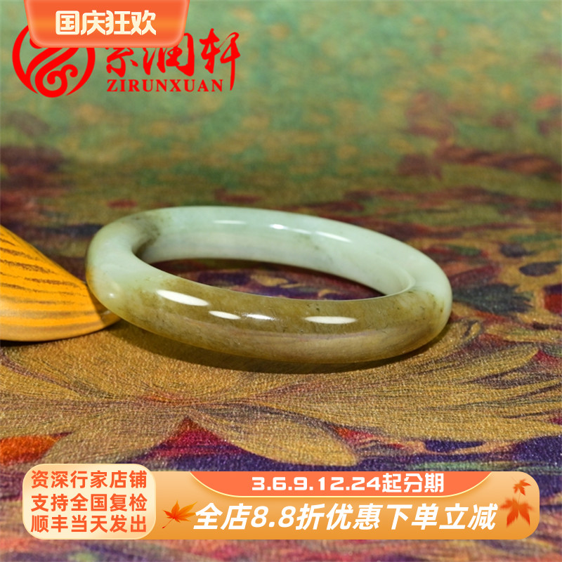 和田玉糖青白玉手镯且末料飘淡翠