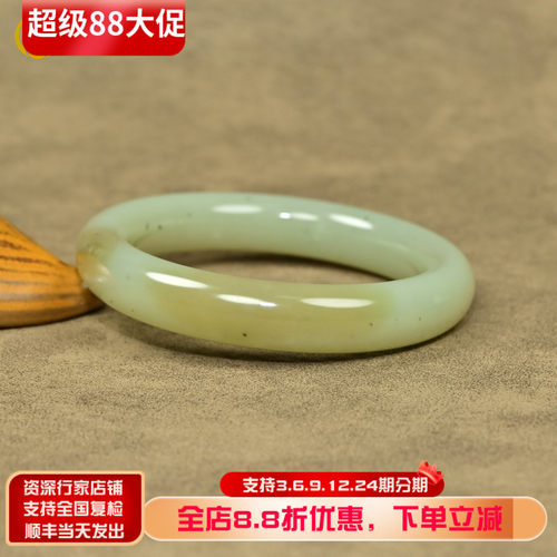 和田玉糖青白玉手镯且末料老坑