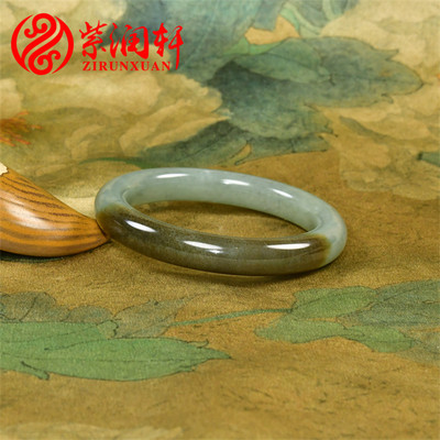 和田玉糖青闪青花玉手镯