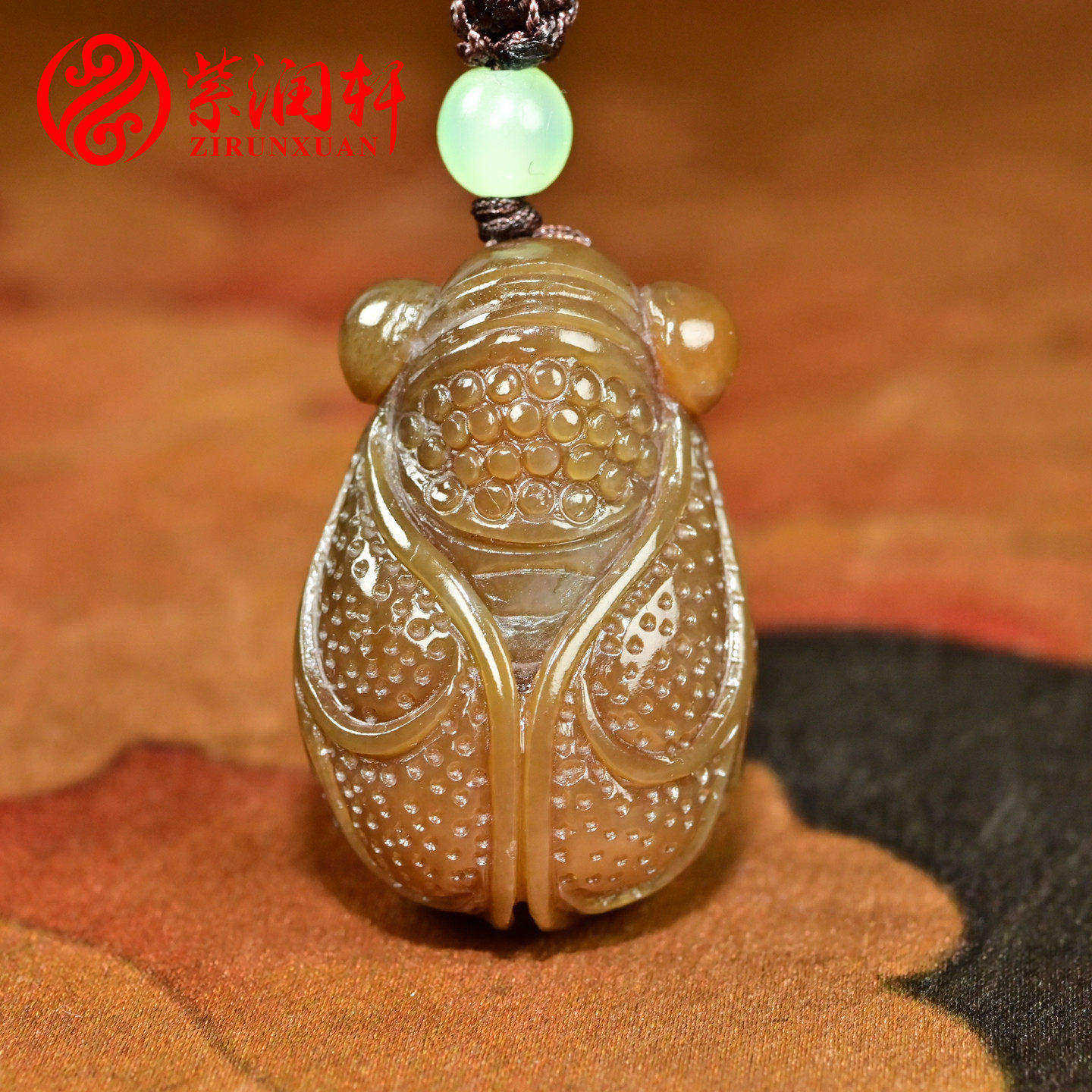 紫润轩新疆和田玉糖玉一鸣惊人吊坠且末料知了玉蝉精品挂件男女款