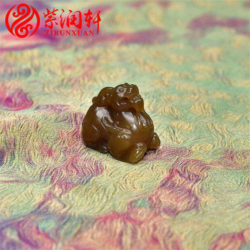 紫润轩新疆和田玉貔貅吊坠且末老熟糖玉挂件玉石无结构男女款