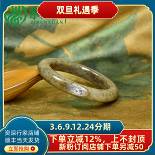 紫润轩新疆和田玉糖玉籽料手镯厚装 聚秋梨皮56MM罕见复古传家级