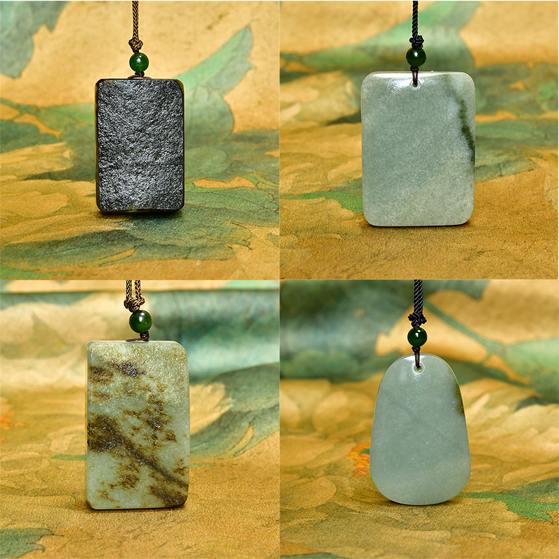 紫润轩新疆和田玉籽料无事牌聚黑皮哑光满皮籽料平安无事玉牌