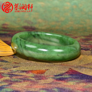 已结缘新疆和田玉碧玉手镯玛纳斯籽料菠菜绿高油59 3MM女款