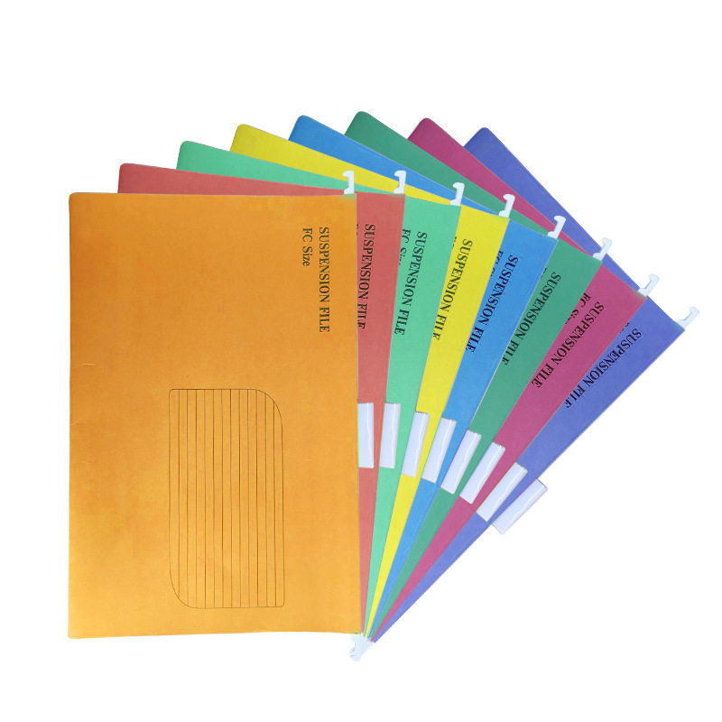 蓝色绿色a4吊夹彩色a4挂劳夹fc纸质文件夹b4酒店吊挂牢纸夹快捞框