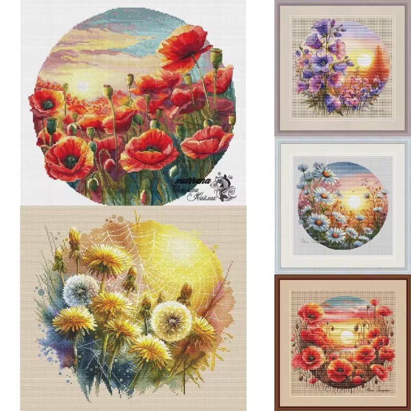 【CC-圆形花卉系列】十字绣2026新款客厅餐厅风景系列小