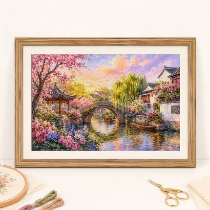 【ZZ8803-春日江南】十字绣2026新款客厅餐厅系列风景画简约玄关