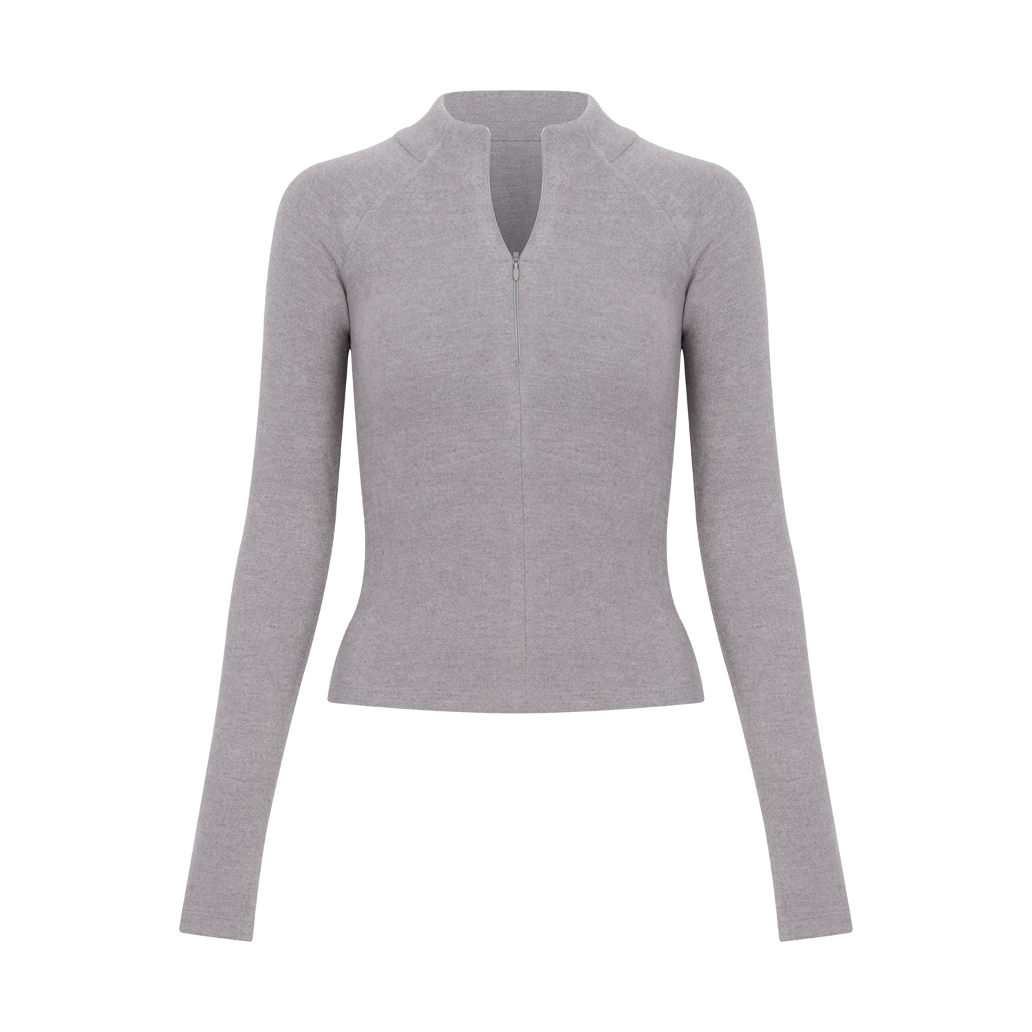 自制高街辣妹穿搭紧身半拉链长袖 T 恤女2024新款气质上衣