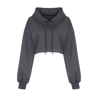 美式短款连帽设计感高腰卫衣女秋季韩版宽松露脐长袖上衣ins百搭