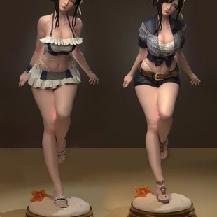 白模gk双版白胚最终幻想蒂法拼装高精3d打印diy白模gk白模练手