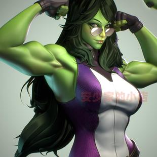 白模gk白模练手18厘米漫威女绿巨人动漫高精3D打印游手办树脂白模