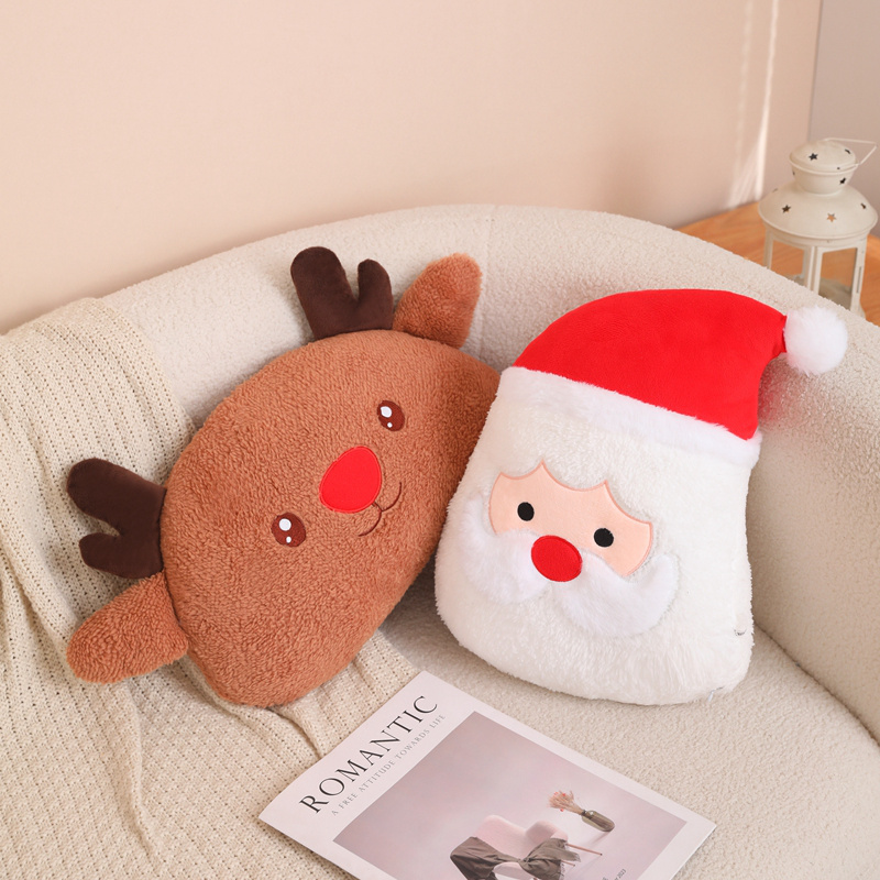 圣诞节礼物老人麋鹿抱枕毛绒玩具