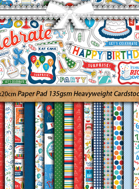 Carta Bella纸本多色格子圆点素材纸可折叠手账贴纸贴画装饰diy