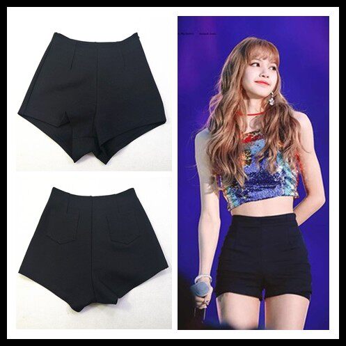 lisa同款热裤子舞蹈blackpink韩国女团安全跳舞高腰黑色打底短裤