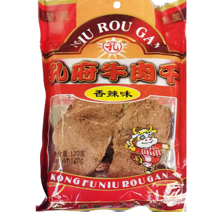 拍2包邮云南德宏特产瑞丽孔府牛肉干85克 香辣牛肉干 干巴 新鲜