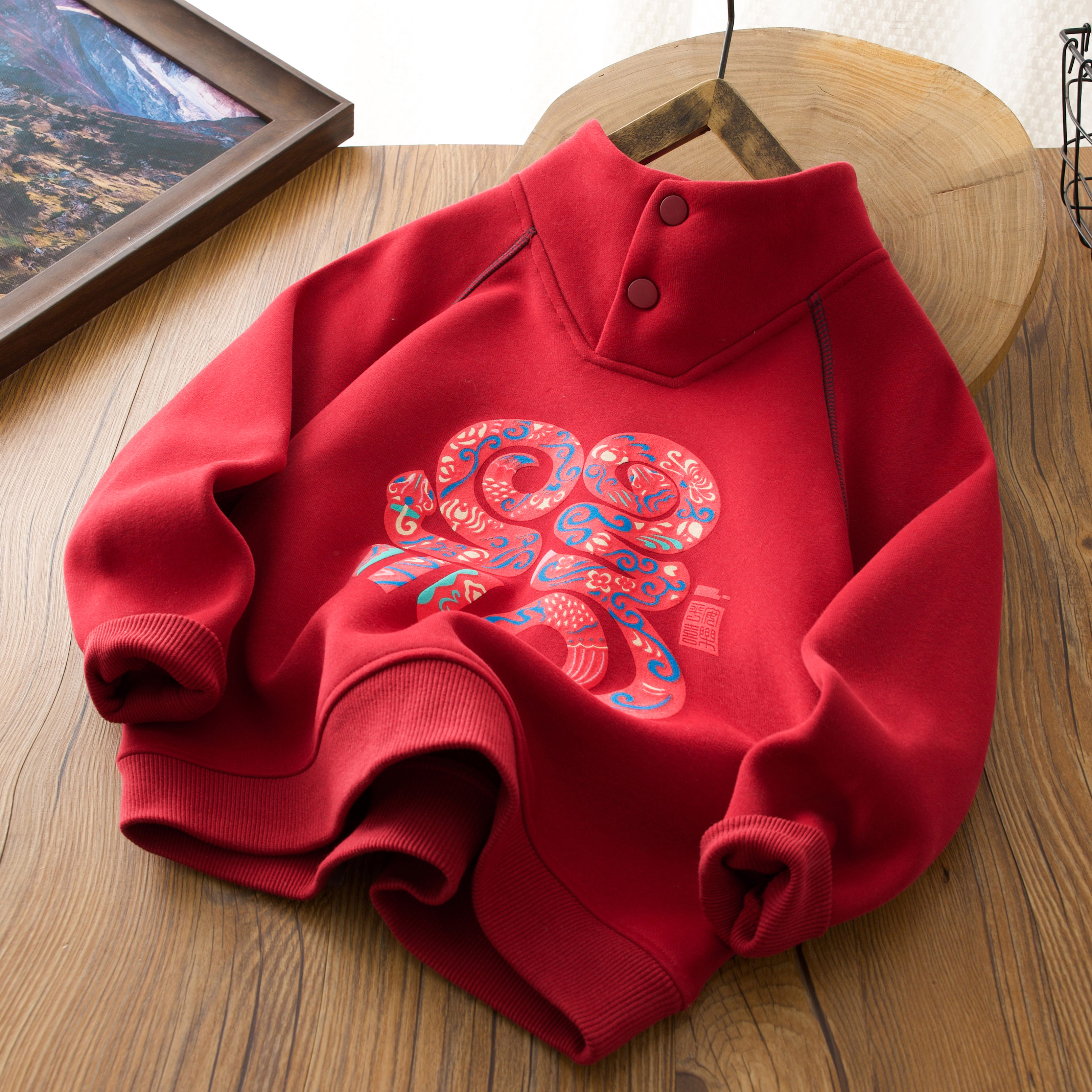 儿童新款加绒卫衣2025冬