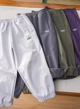 【加绒软壳裤】男女童加绒冲锋裤2025秋冬新款儿童防水户外运动裤