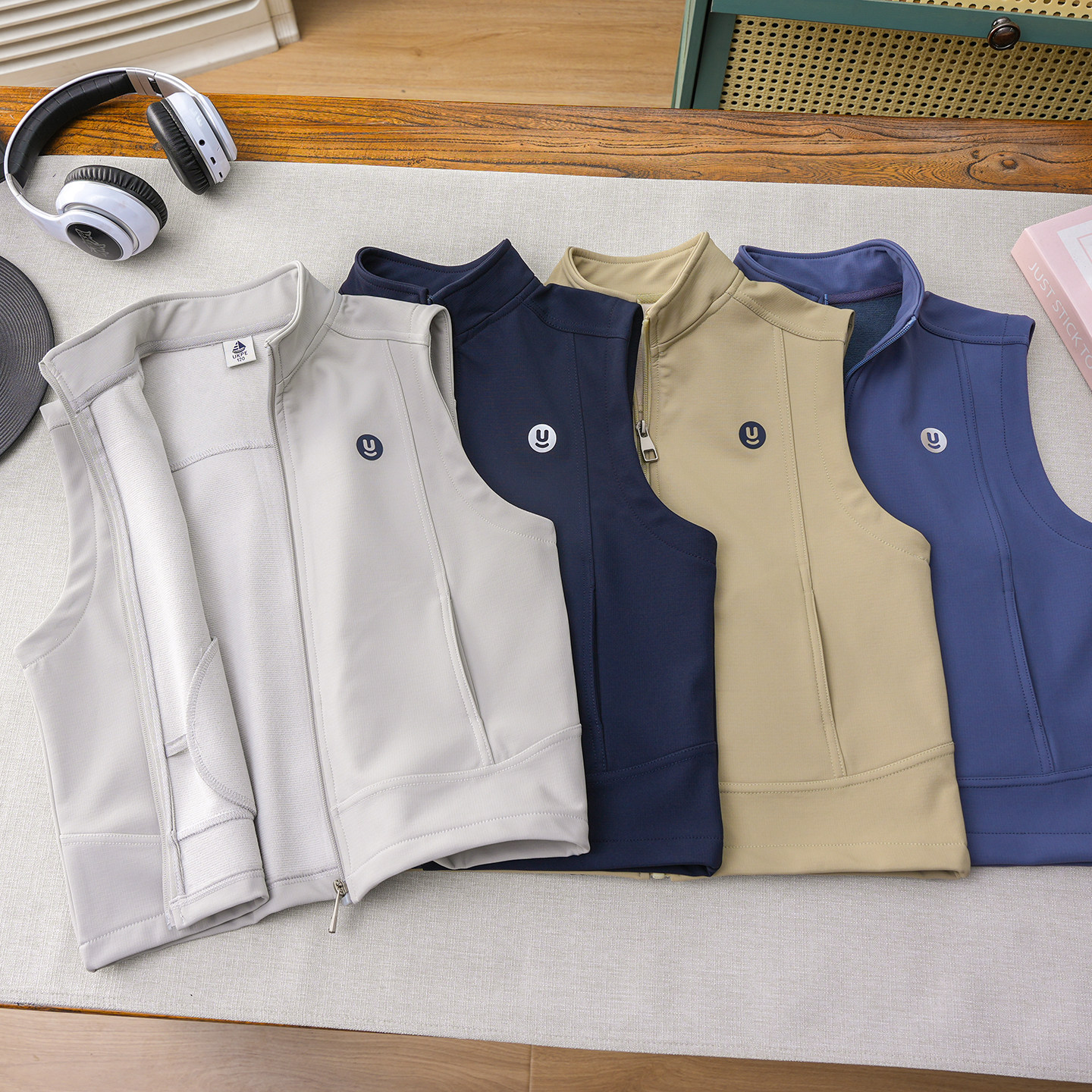 【轻量软壳防风】男童加绒户外马甲2025年秋冬季中大童儿童马夹