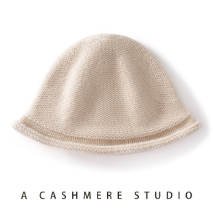 秋冬100%纯山羊绒帽子女百搭休闲大头围显脸小护耳保暖渔夫帽男