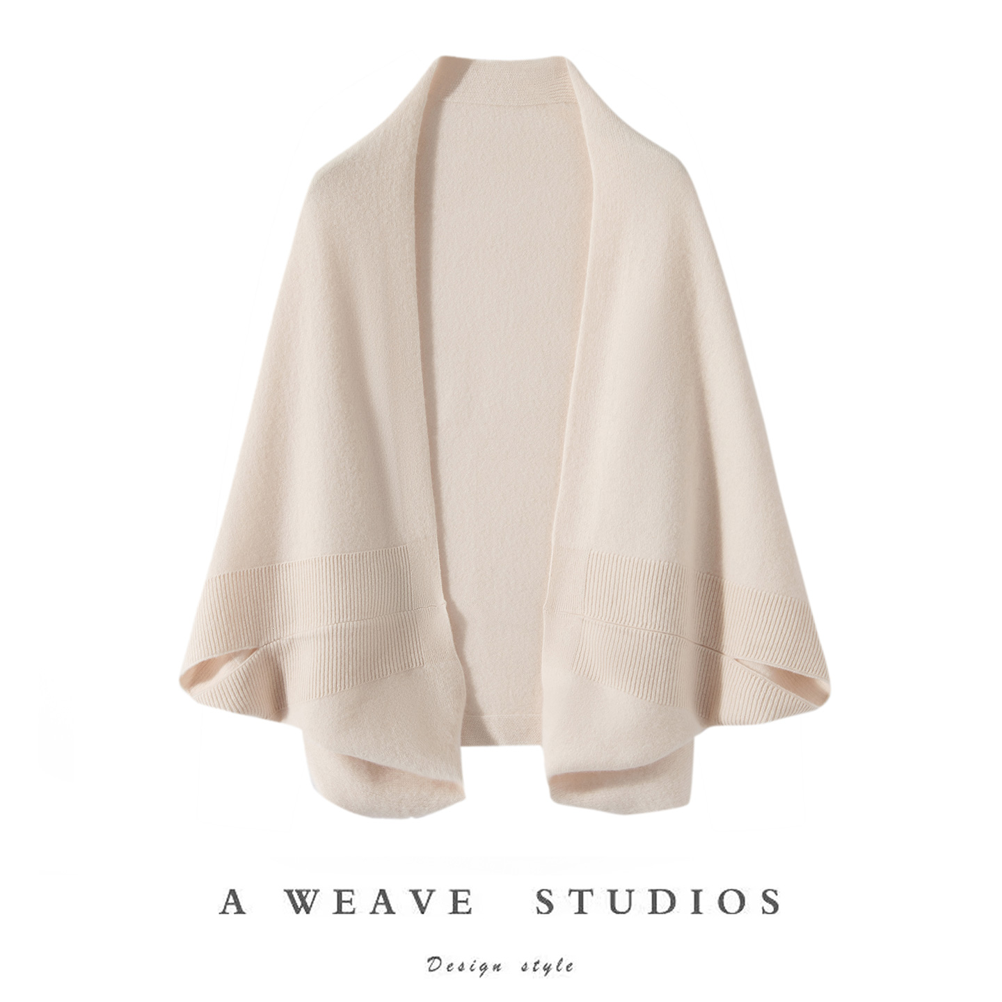 秋冬纯山羊绒V领蝙蝠袖开衫女