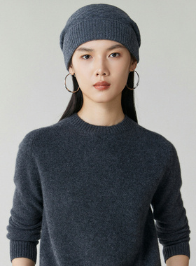 秋冬纯山羊绒加厚保暖套头帽男女