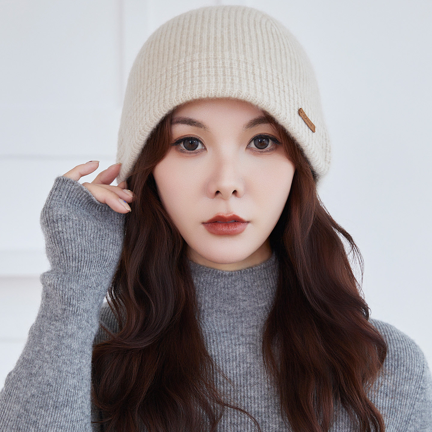 秋冬新款100%纯山羊绒渔夫帽子女
