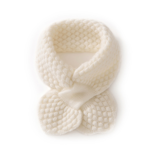 秋冬100%纯羊绒围巾女针织百搭短款双层亲子防寒保暖护颈椎小围脖