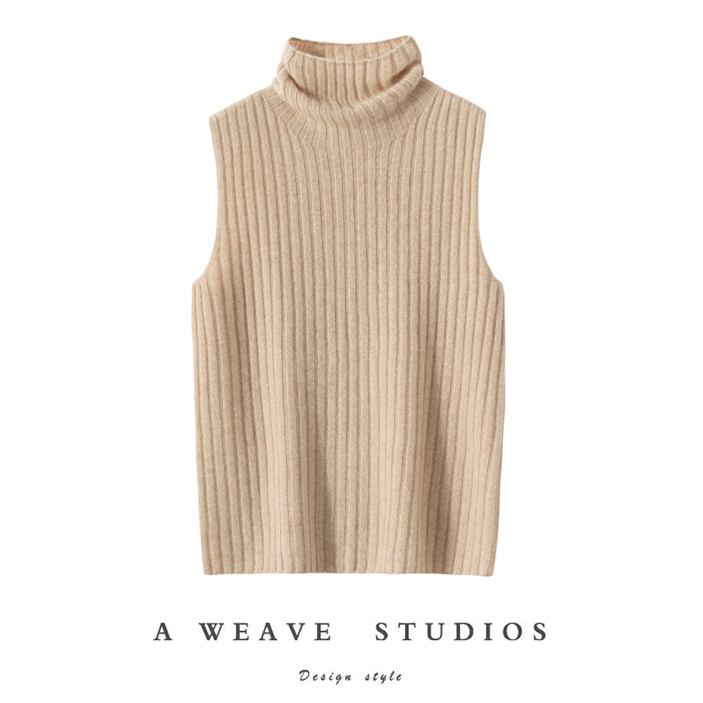 秋冬简约风高领纯山羊绒背心女