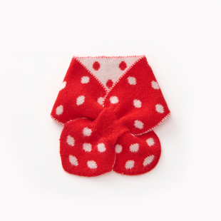 儿童秋冬100%纯山羊绒围巾男女童穿孔加厚保暖护颈宝宝针织小围脖