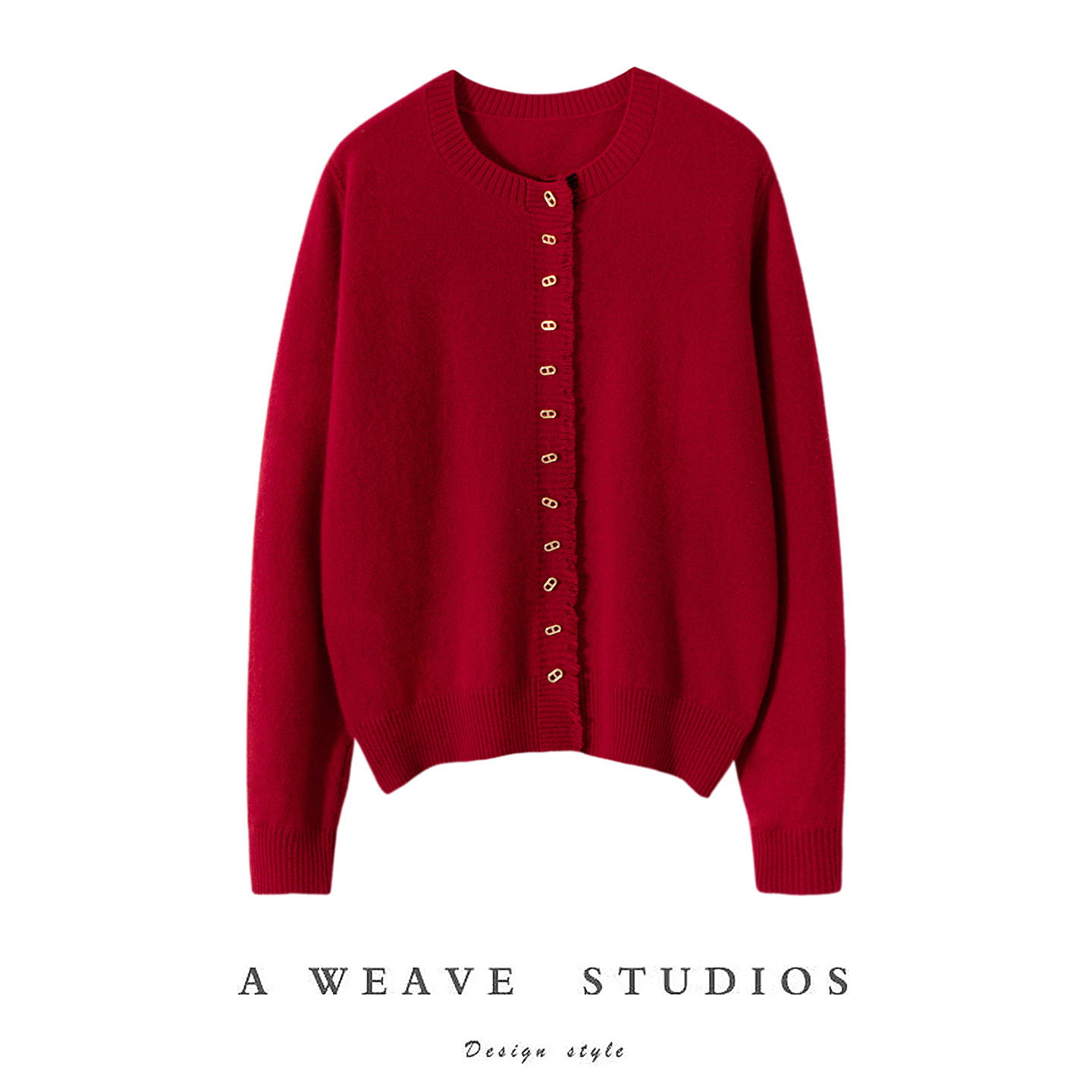 秋冬新款红色纯山羊绒衫女圆领单排扣针织开衫通勤毛衣外套,女装/女士精品,羊绒衫,淘宝优惠券,粉丝福利购,淘宝优惠卷