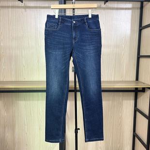 金利来男装牛仔裤秋冬季含羊毛修身版长裤MPJ21131419-85