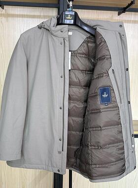 金利来男装羽绒服冬季白鹅绒可拆帽外套MDS22141435-69