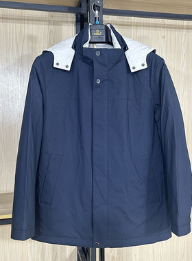 金利来男装羽绒服冬季抑菌白鹅绒可脱帽常规外套EDSG39936010-95