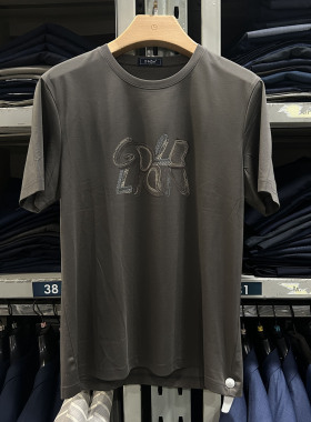 金利来男装夏款常规圆领短袖抗菌休闲T恤衫MTS23111418-69