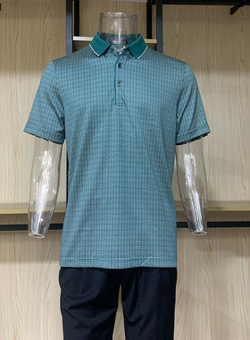 金利来商务男装夏季桑蚕丝混纺短袖T恤MTSD238-31003-54
